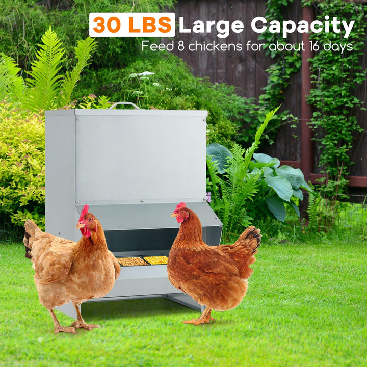 Giantex 30 lbs Galvanized Chicken Feeder