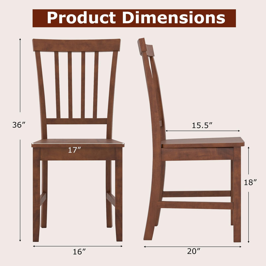 Giantex Set of 4/ 2 Dining Room Side Chair w/High Slat Back, Wood Legs