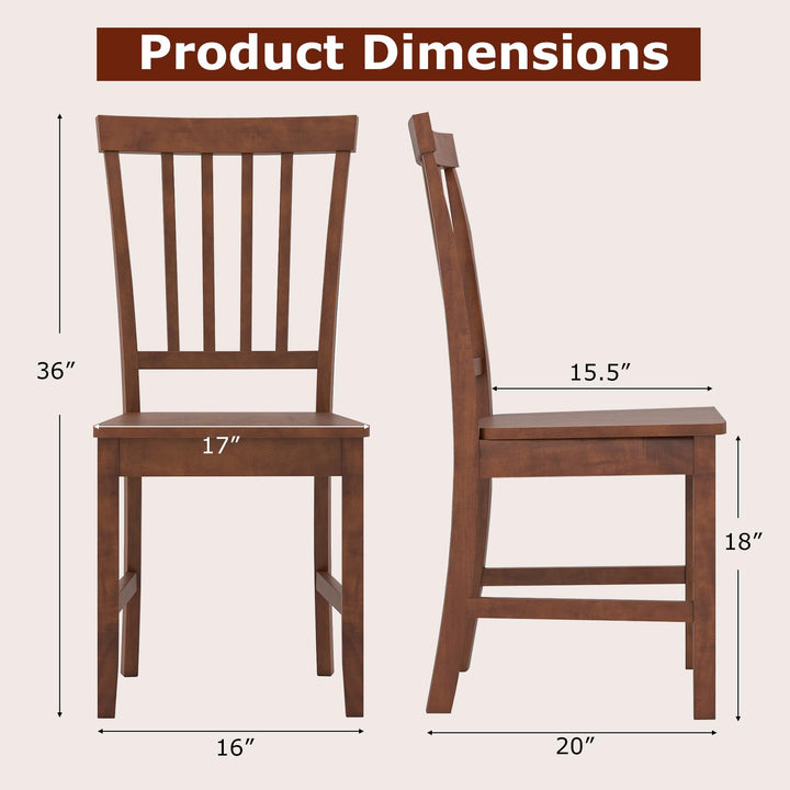 Giantex Set of 4/ 2 Dining Room Side Chair w/High Slat Back, Wood Legs