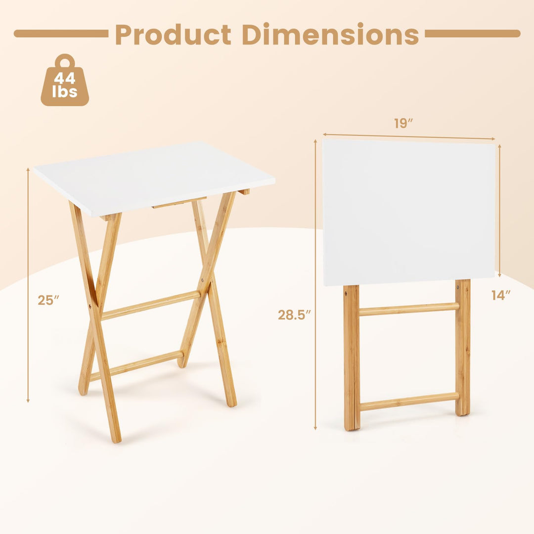 Giantex Folding TV Tray Tables Set of 2 for Small Spaces Bedroom and Living Room