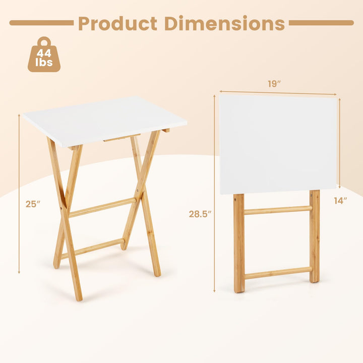 Giantex Folding TV Tray Tables Set of 2 for Small Spaces Bedroom and Living Room