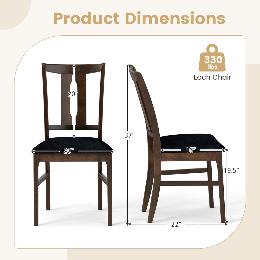 Giantex Fabric Upholstered Kitchen Chair w/Padded Seat for Home Restaurant