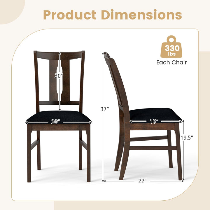 Giantex Fabric Upholstered Kitchen Chair w/Padded Seat for Home Restaurant
