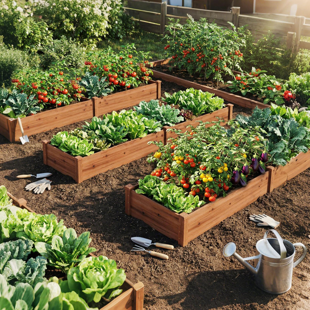 GIANTEX 95" Wooden Raised Garden Bed Rectangular Planter Box