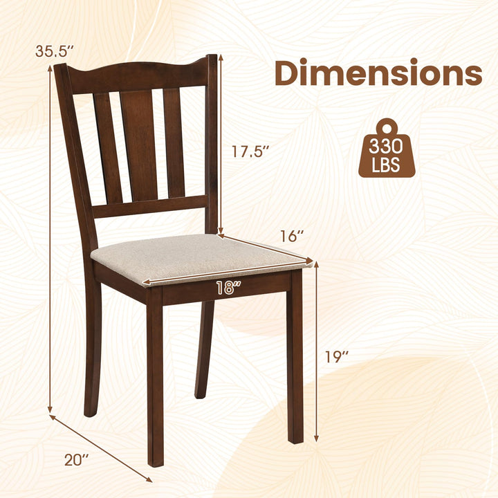 GIANTEX Wooden Dining Chairs Set of 2/4 with Hollow Back &amp; Soft-padded Seat