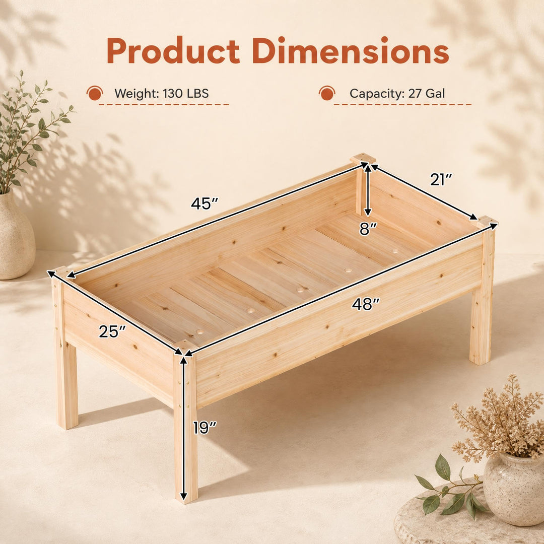 GIANTEX 48" Fir Wood Raised Garden Bed with Legs (1/2)