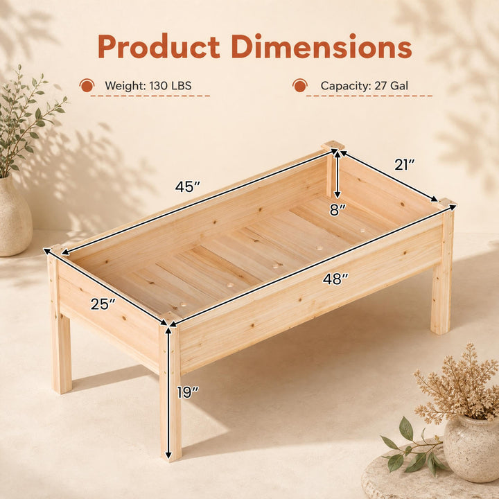GIANTEX 48" Fir Wood Raised Garden Bed with Legs (1/2)