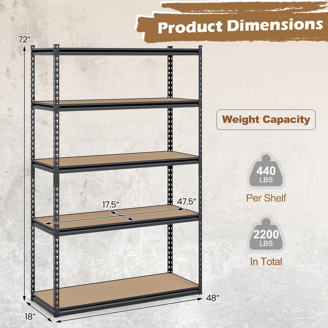 Giantex 5-Tier Metal Storage Shelves(1/2/3/4)
