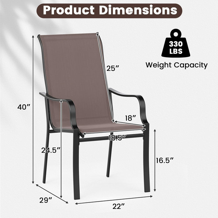 Giantex High Backrest Outdoor Chairs with Wide Seat All-Weather Mesh Fabric