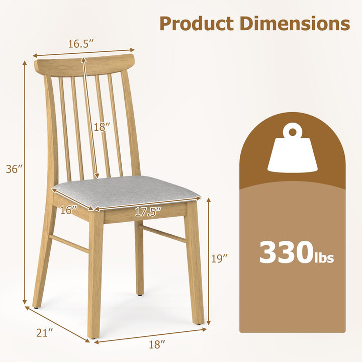 Giantex Dining Chairs Set of 2/4 w/Rubber Wood Frame