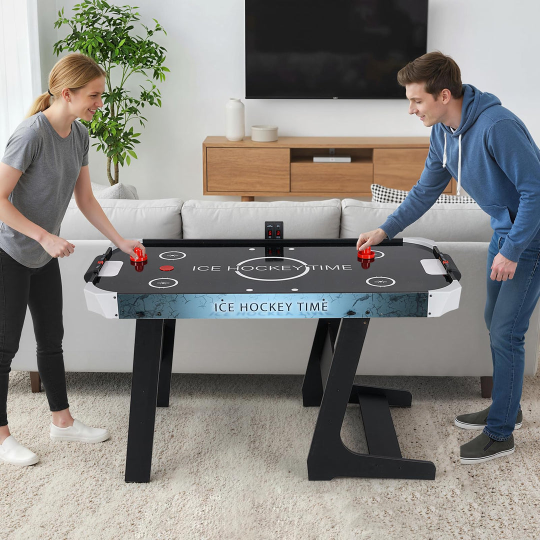 Giantex 56 Inch Foldable Arcade Hockey Game Table with LED Digital Scoreboard