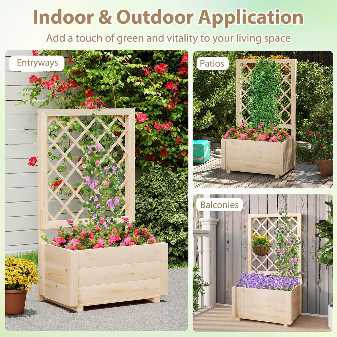 Giantex Raised Garden Bed with Trellis