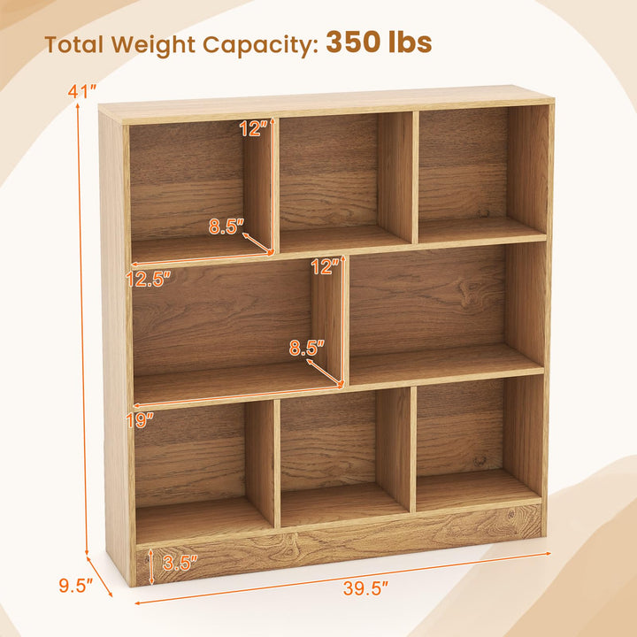Giantex 8 Cube Bookcase, 4-Tier Freestanding Bookshelf w/ 8 Open Compartments, 2 Anti-Tipping Kits