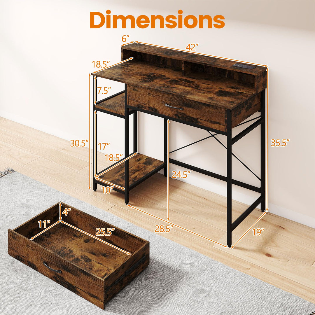 Giantex Computer Desk with Monitor Shelf