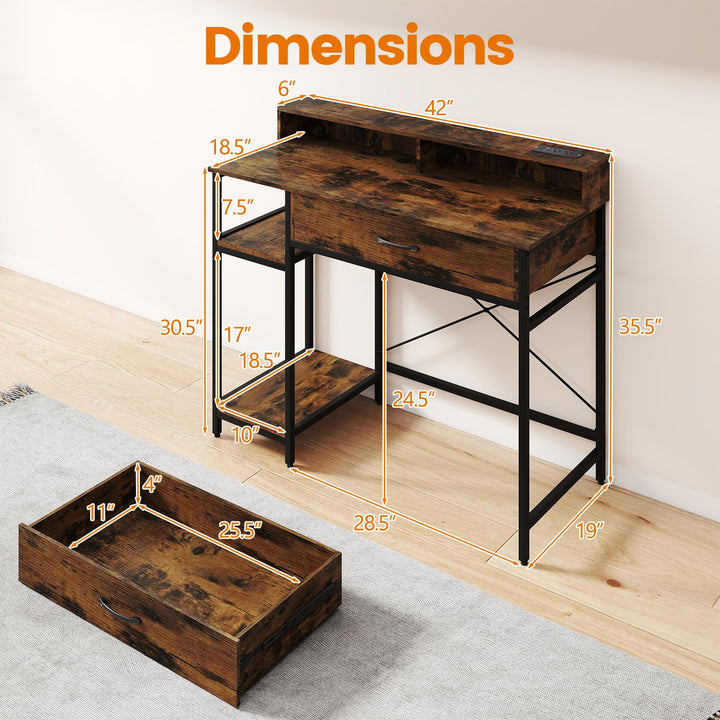 Giantex Computer Desk with Monitor Shelf