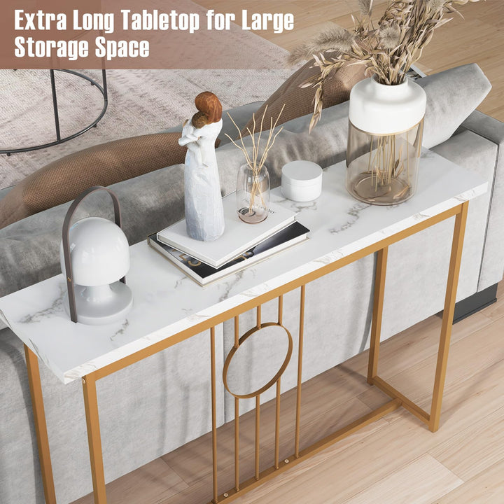 Giantex 47" Entryway Console Table - Faux Marble Console Table