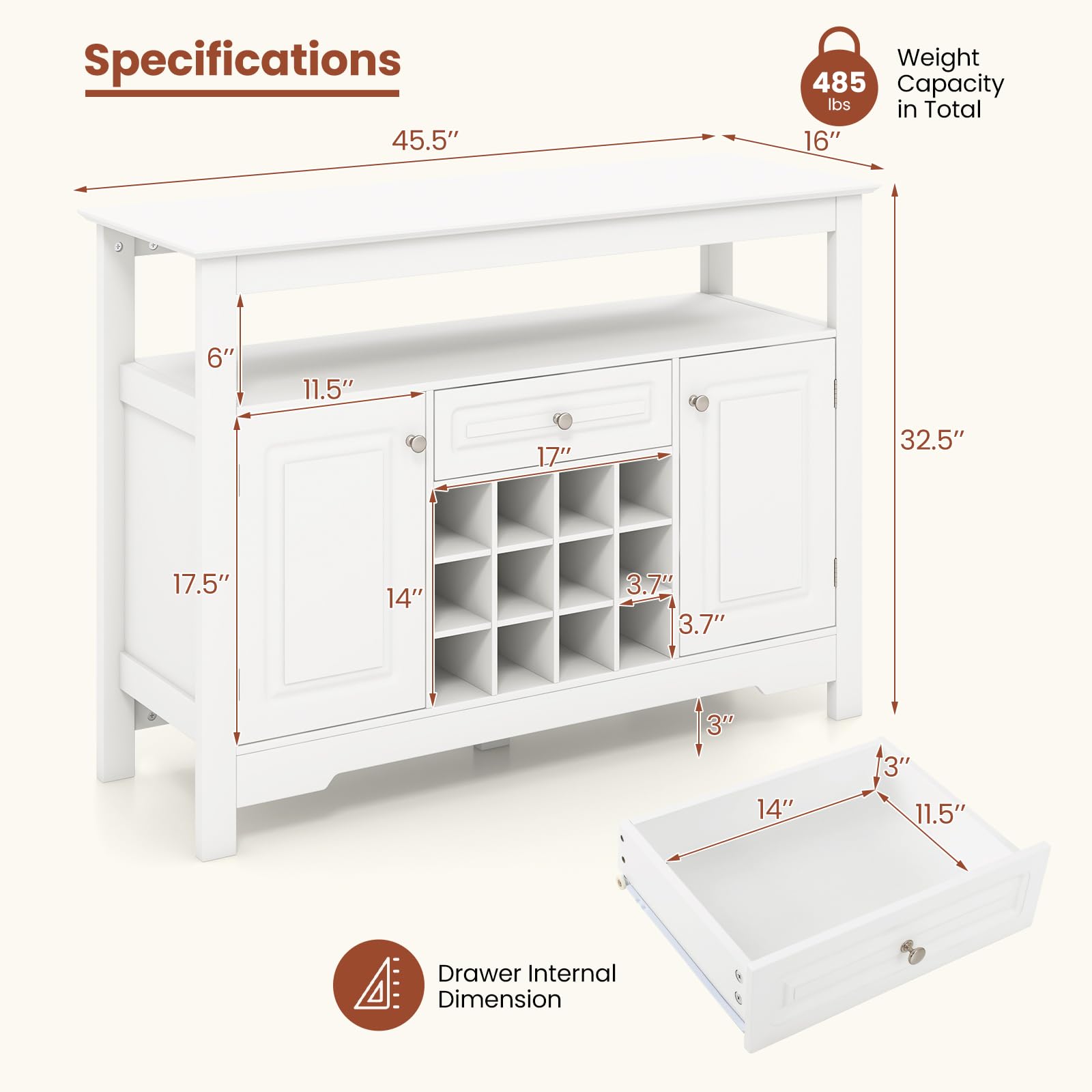 Giantex Bar Cabinet with Storage