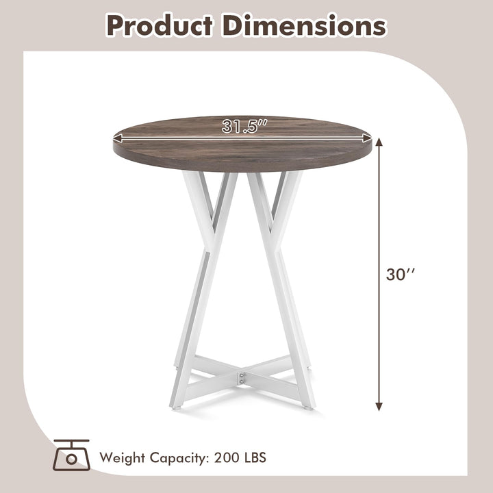 Giantex 31.5" Small Round Dining Table for 2-4 with Crossed Metal Legs Load 220Lbs