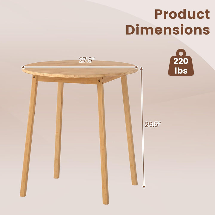 Giantex 27.5-Inches Bamboo Dining Table for 2-4 for Dining Room