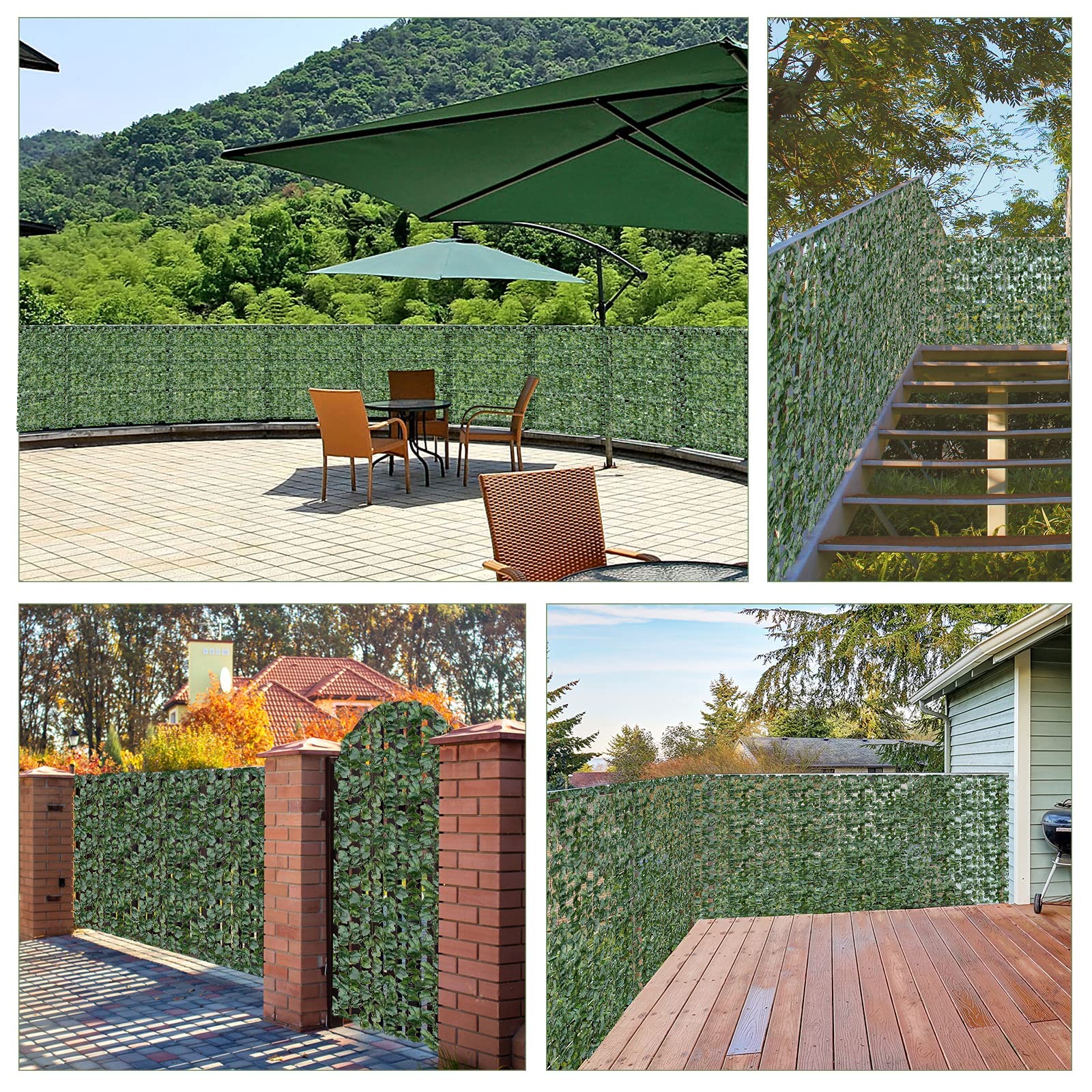 Artificial Hedges Faux Ivy Leaves Fence Decorative Trellis Privacy Fence Screen Mesh (59"x95")