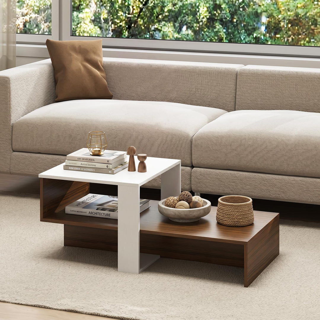 Giantex 31.5" Small Coffee Table with Storage