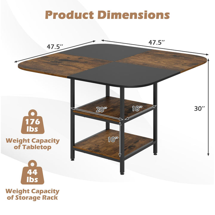 Giantex 47.5-inches Dining Table for 4 Square Kitchen Table