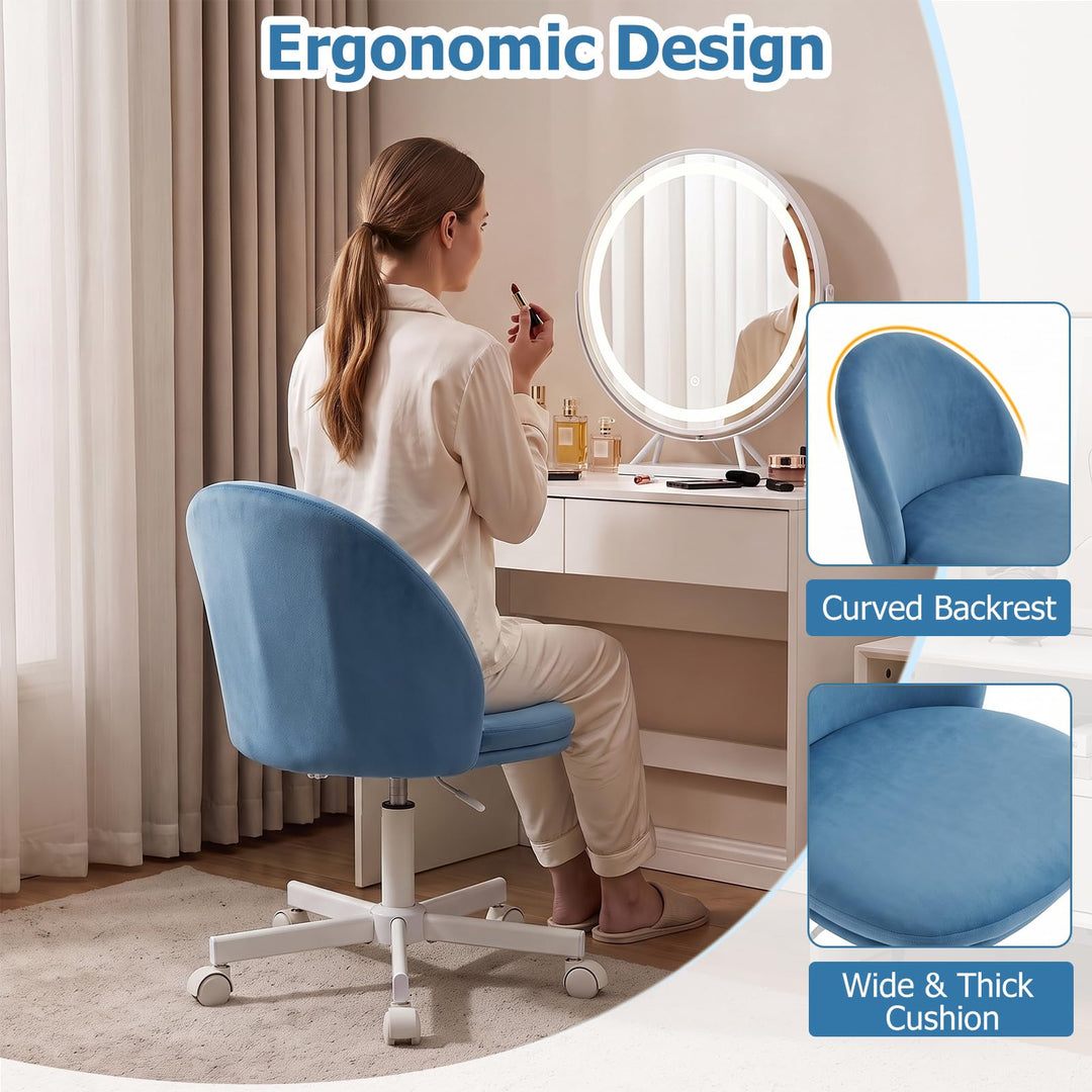GIANTEX Small Office Chair | Ergonomic Vanity Chair with Low Back (1/2)
