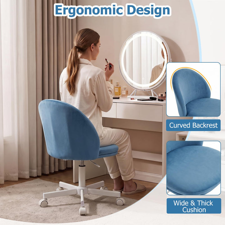 GIANTEX Small Office Chair | Ergonomic Vanity Chair with Low Back (1/2)