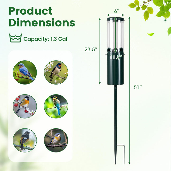 Giantex 10 LBS Large Capacity Squirrel Proof Bird Feeder with Pole Mount and Baffle