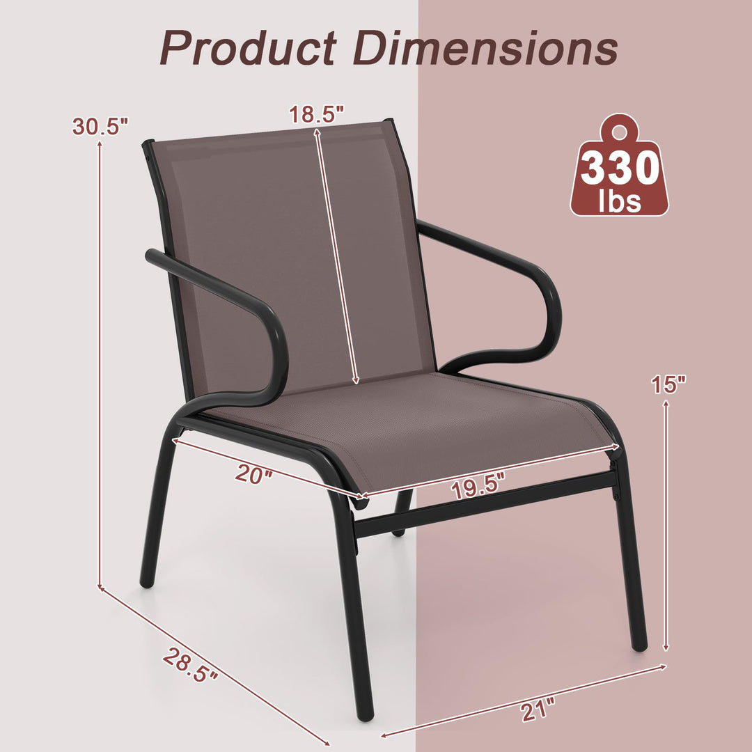 Giantex Outdoor Chairs Set of 2/4/6 All Weather Patio Chairs