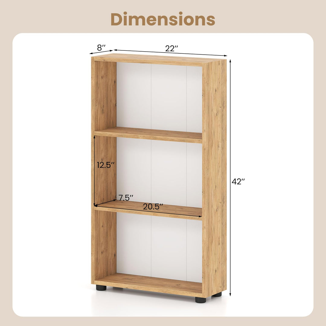 Giantex 3-Tier Bookcase with Anti-Tipping Kit for Living Room