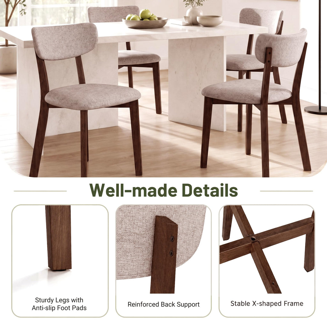 GIANTEX Wood Dining Chairs Set of 4 for Home Living Room