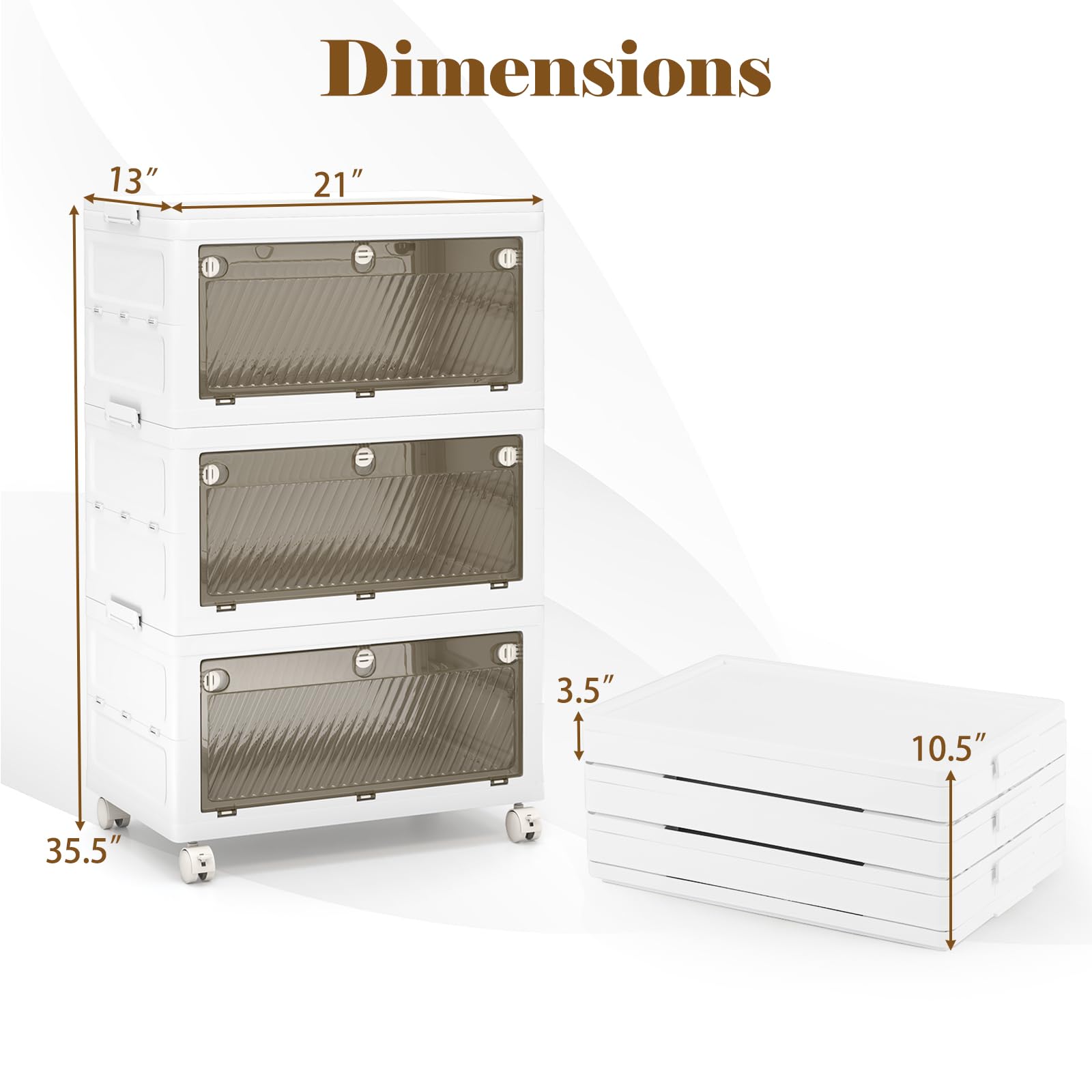 Giantex 33 Gal 3 Tier Stackable Storage Boxes with Wheels