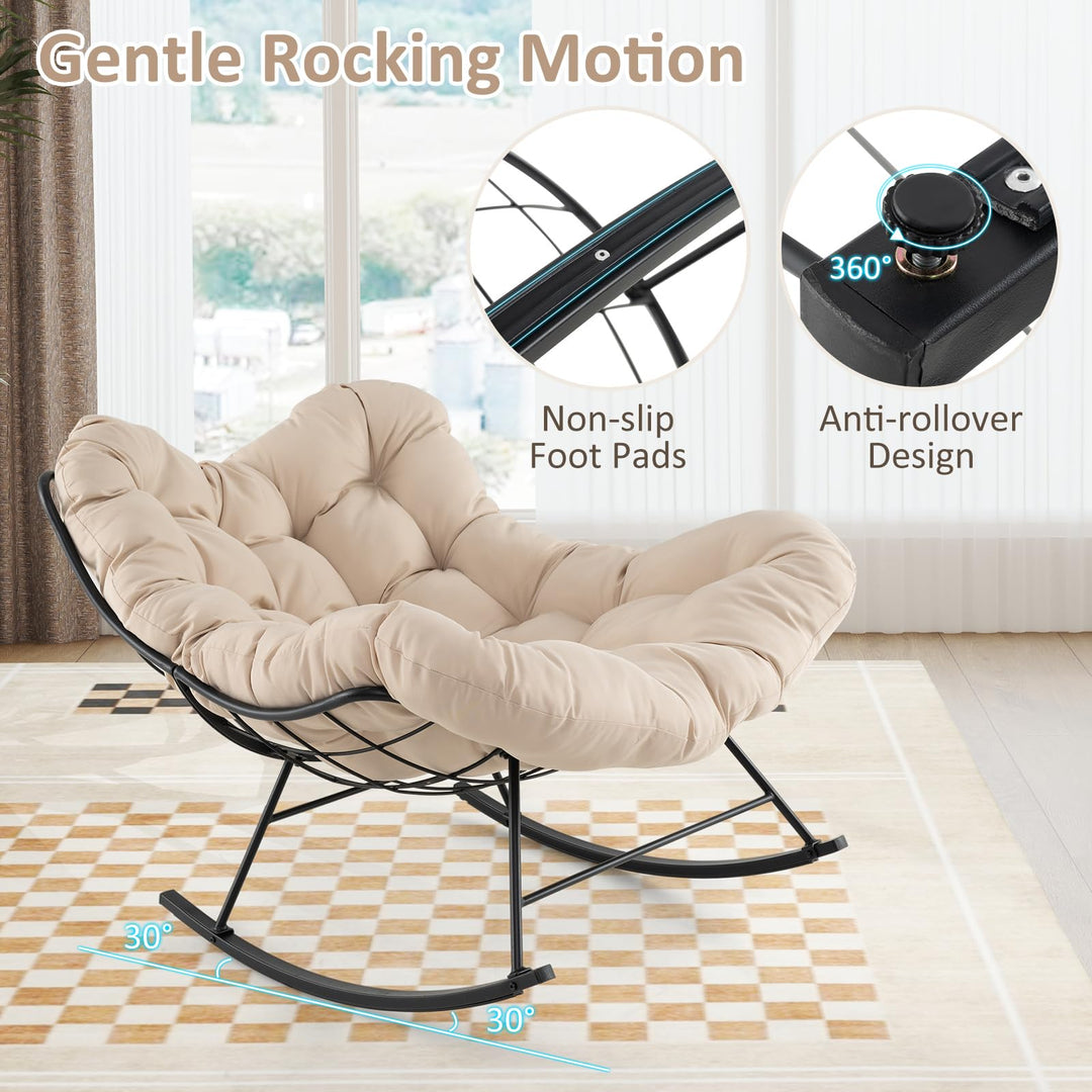 Giantex Indoor Oversized Egg Papasan Chair with Padded Cushion