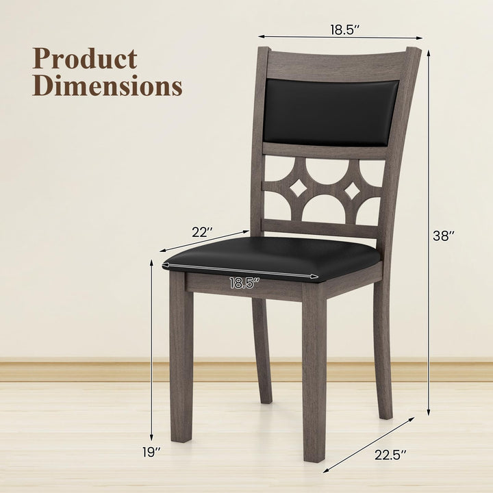 Giantex Wooden Dining Chairs, Farmhouse Armless Kitchen Chairs w/Padded Backrest & Seat