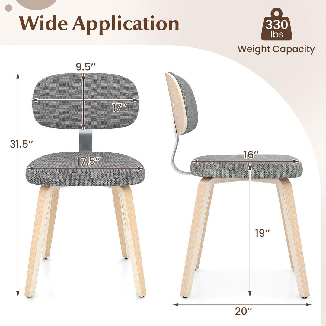 Giantex Wooden Dining Chairs Set of 2/4 Fabric Upholstered Kitchen Chairs