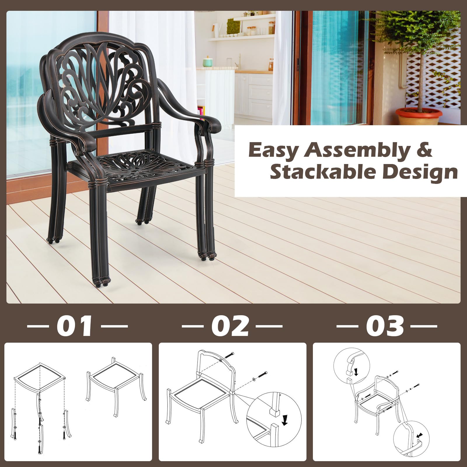 Giantex Patio Chairs Set of 2, Set of 4