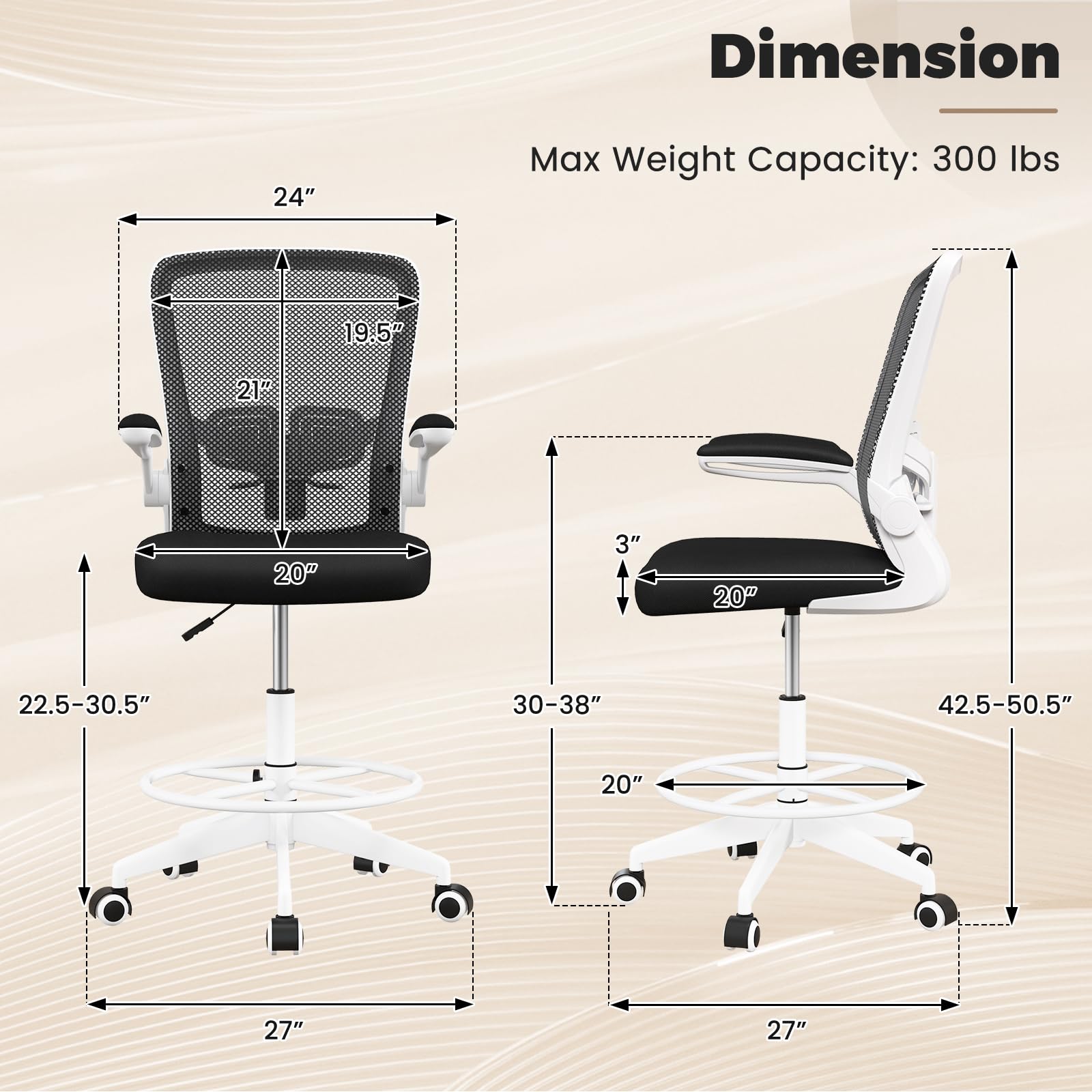 Drafting Chair High Back Office Chairs