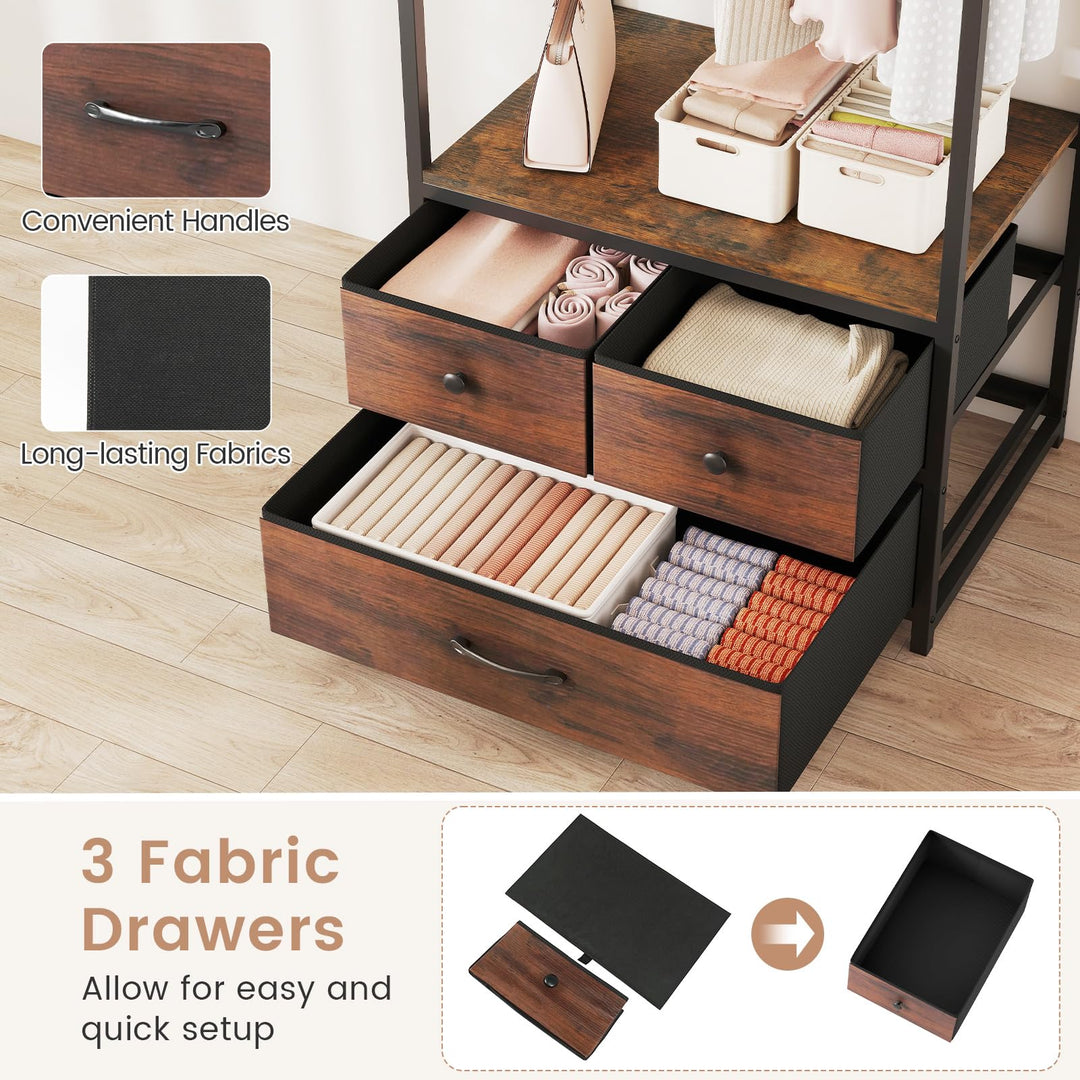 Giantex Clothes Rack with Drawers for Living Room