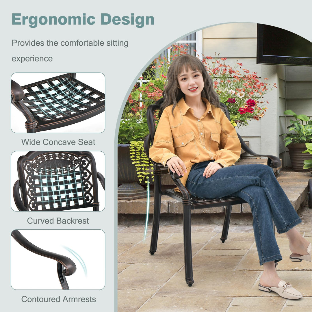Giantex Stackable Outdoor Chairs Set of 4