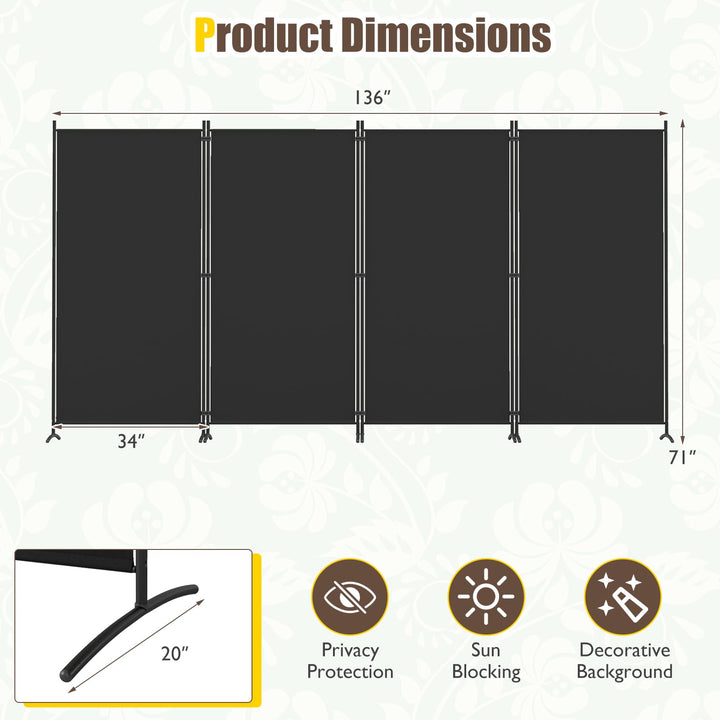 GIANTEX 4-Panel Folding Room Divider (136" x 71")
