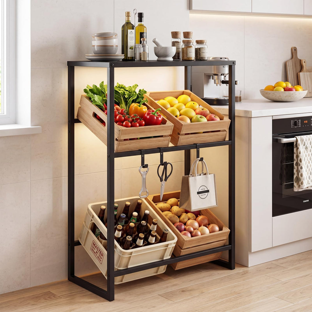 Giantex 3-Tier Drink Crate Rack for Kitchen