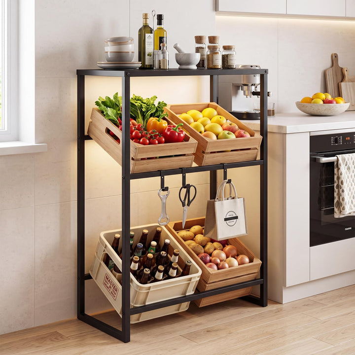Giantex 3-Tier Drink Crate Rack for Kitchen