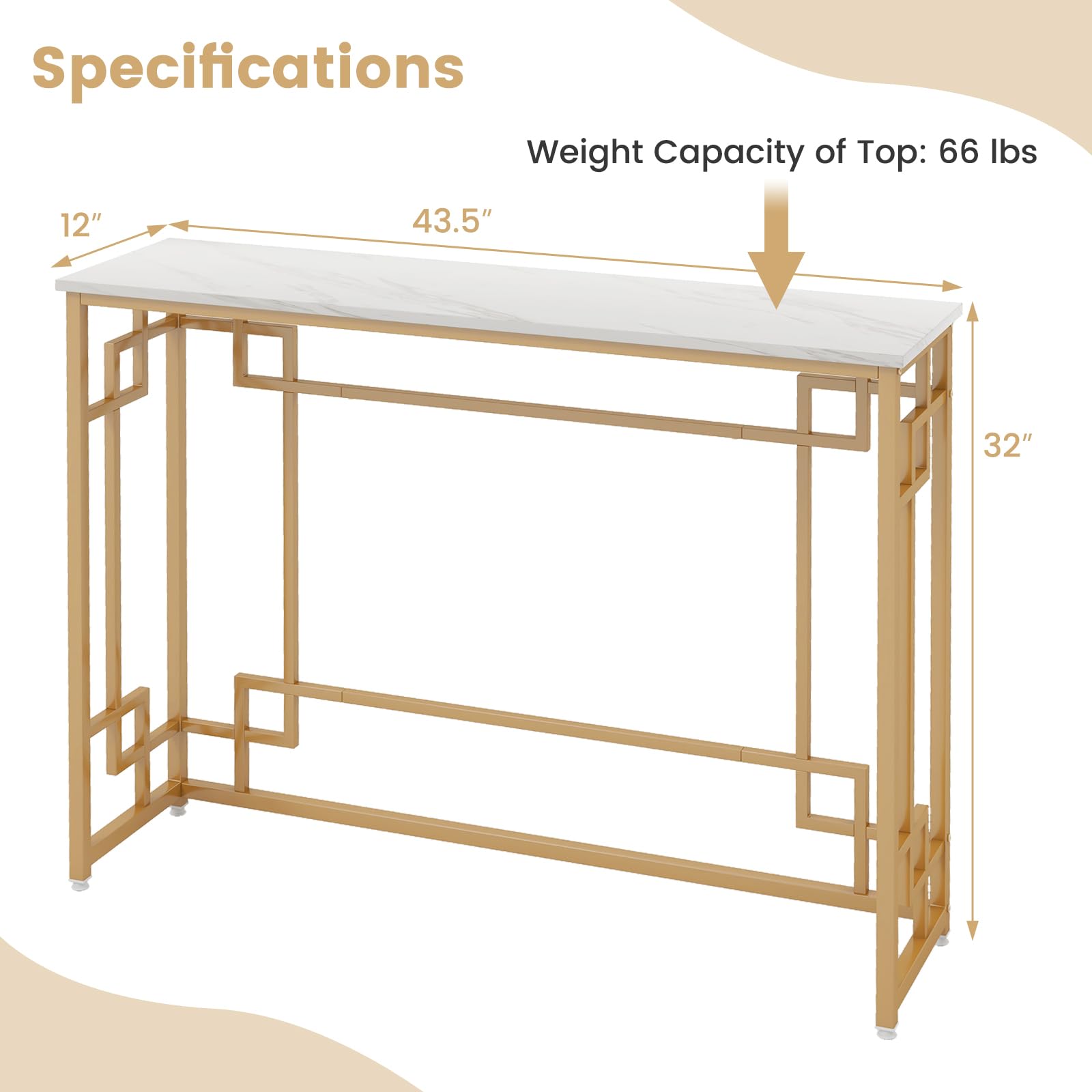 Giantex 43.5-Inch Console Tables for Entryway - Foyer Table