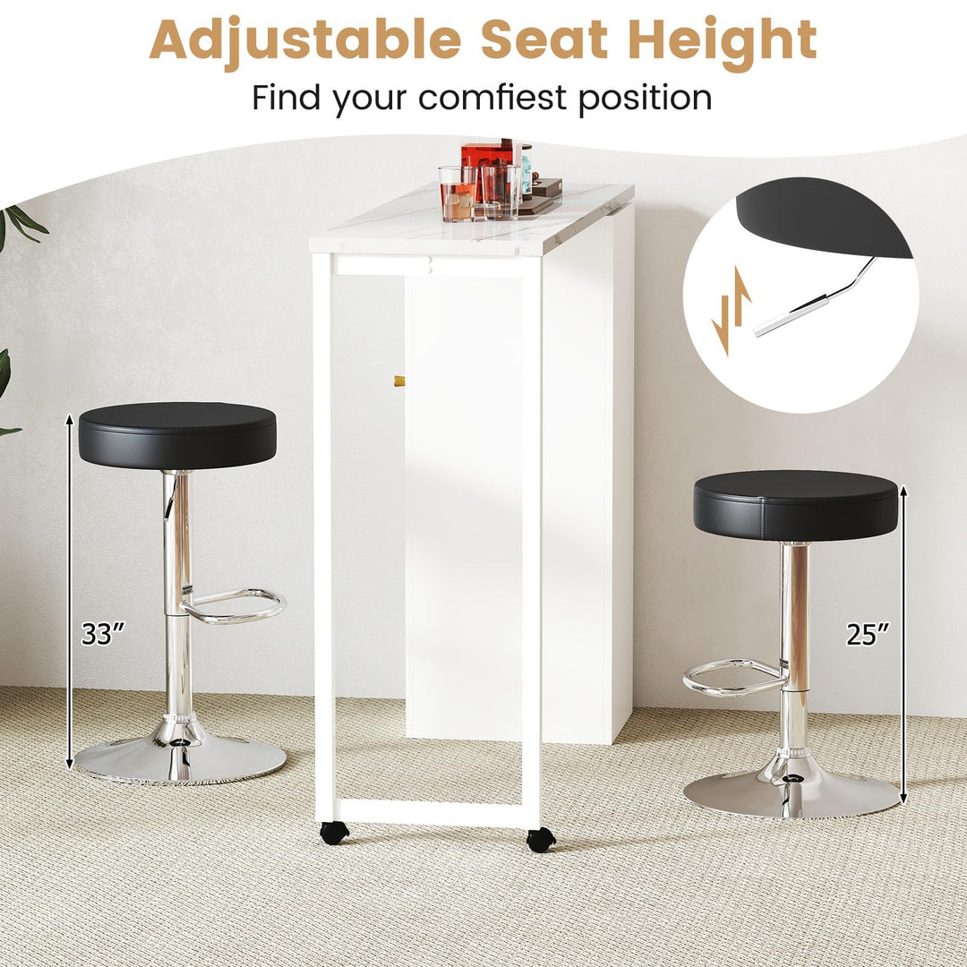 Giantex Adjustable Height PU Leather Bar Chair with Swivel Padded Seat