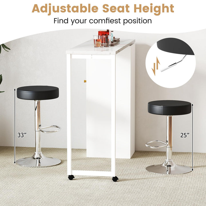 Giantex Adjustable Height PU Leather Bar Chair with Swivel Padded Seat