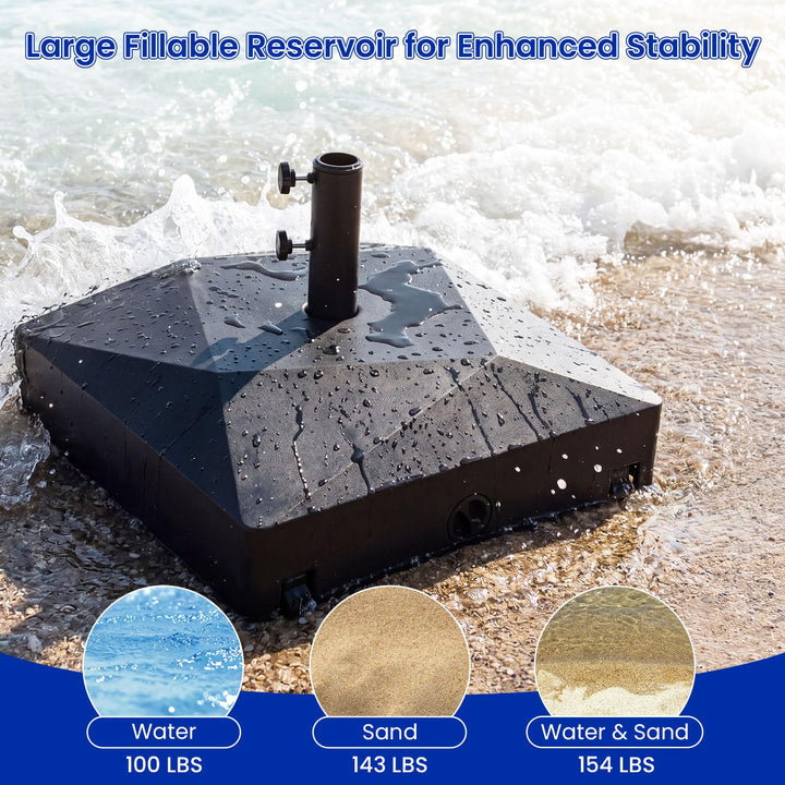 Giantex Fillable Patio Umbrella Base with 4 Wheels