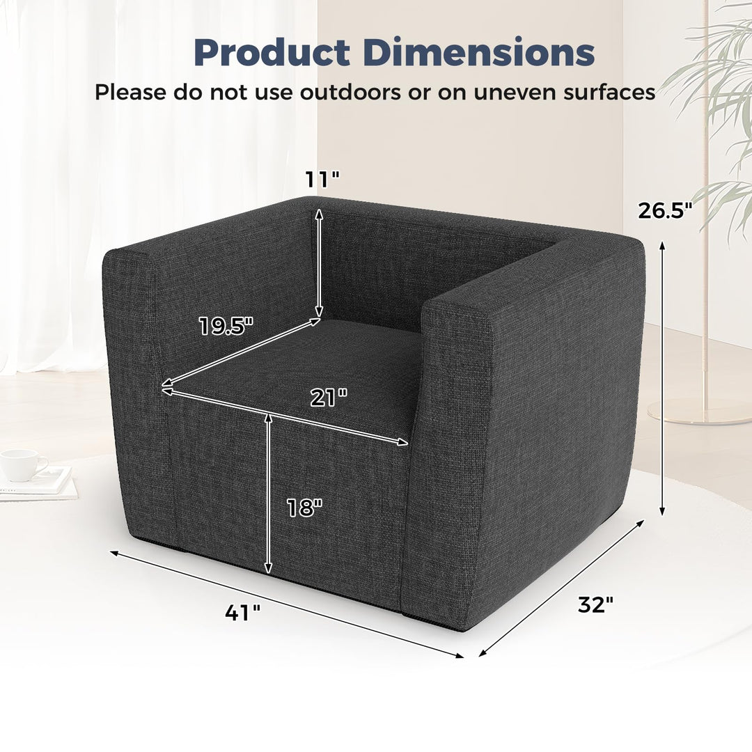 Giantex Inflatable Sofa with Detachable Cover and Wide Armrests
