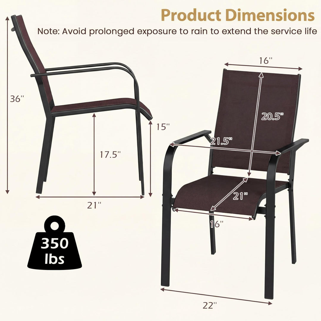 Giantex Patio Chairs Set of 2/4/6 Stackable Outdoor Dining Chairs