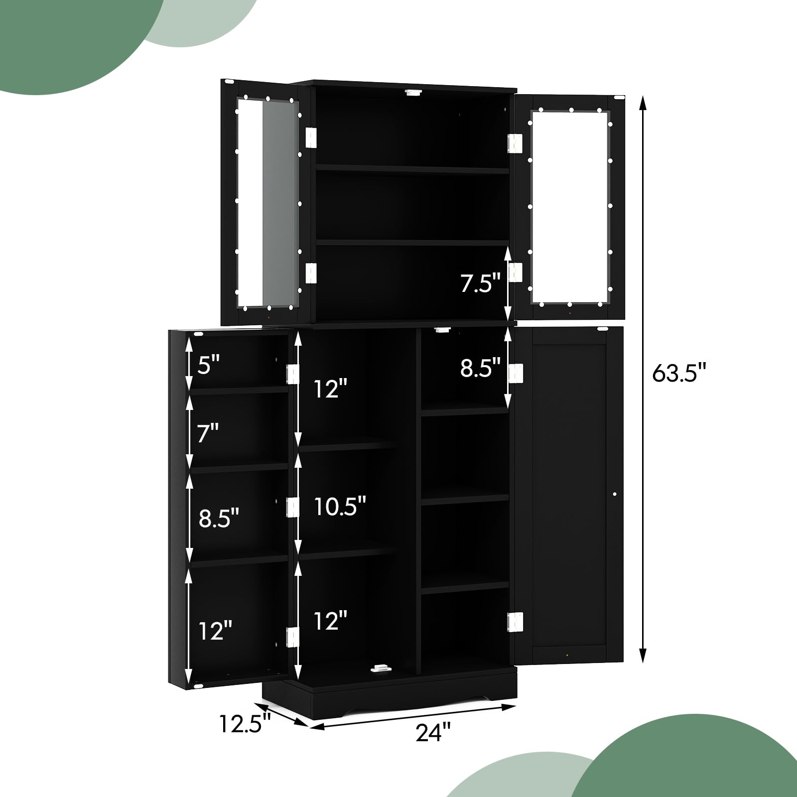 63.5" Pantry Organizers and Storage - Giantex